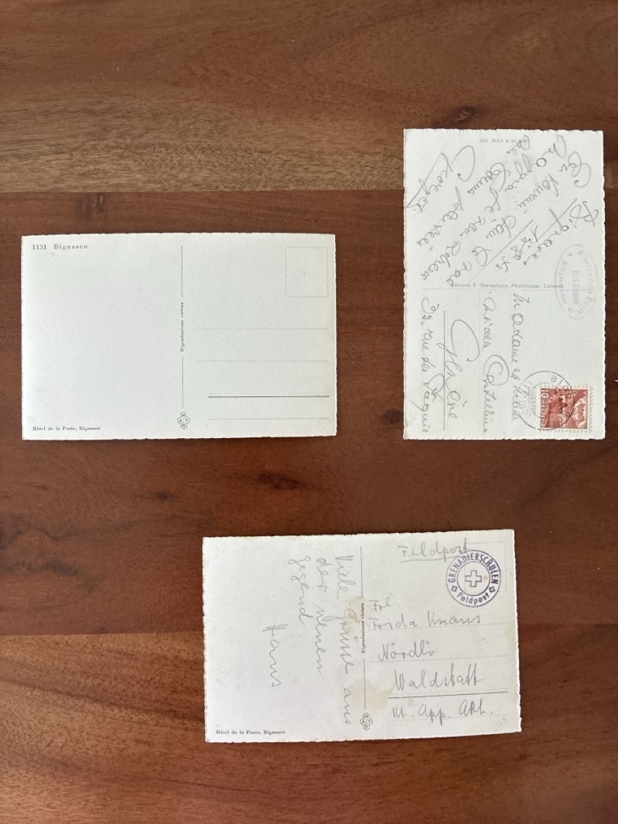 Cartoline postali: 7 Ansichtskarten Schweiz von Bignasco TI – Usato da Oftringen venduto da Cla.vD.74 3