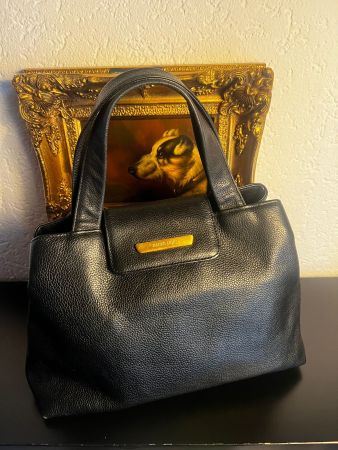 Hanae Mori Vintage Leder Tasche Schwarz