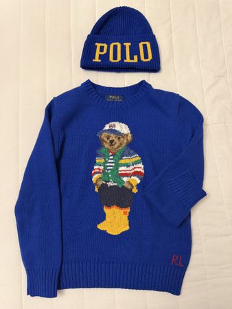 Polo Ralph Lauren Bear Pullover and Beanie XS