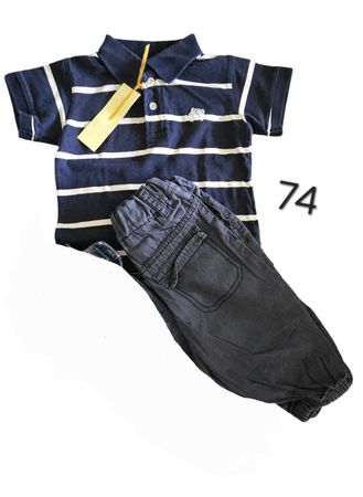 SET: Polo Shirt & Stoffhose Gr. 74