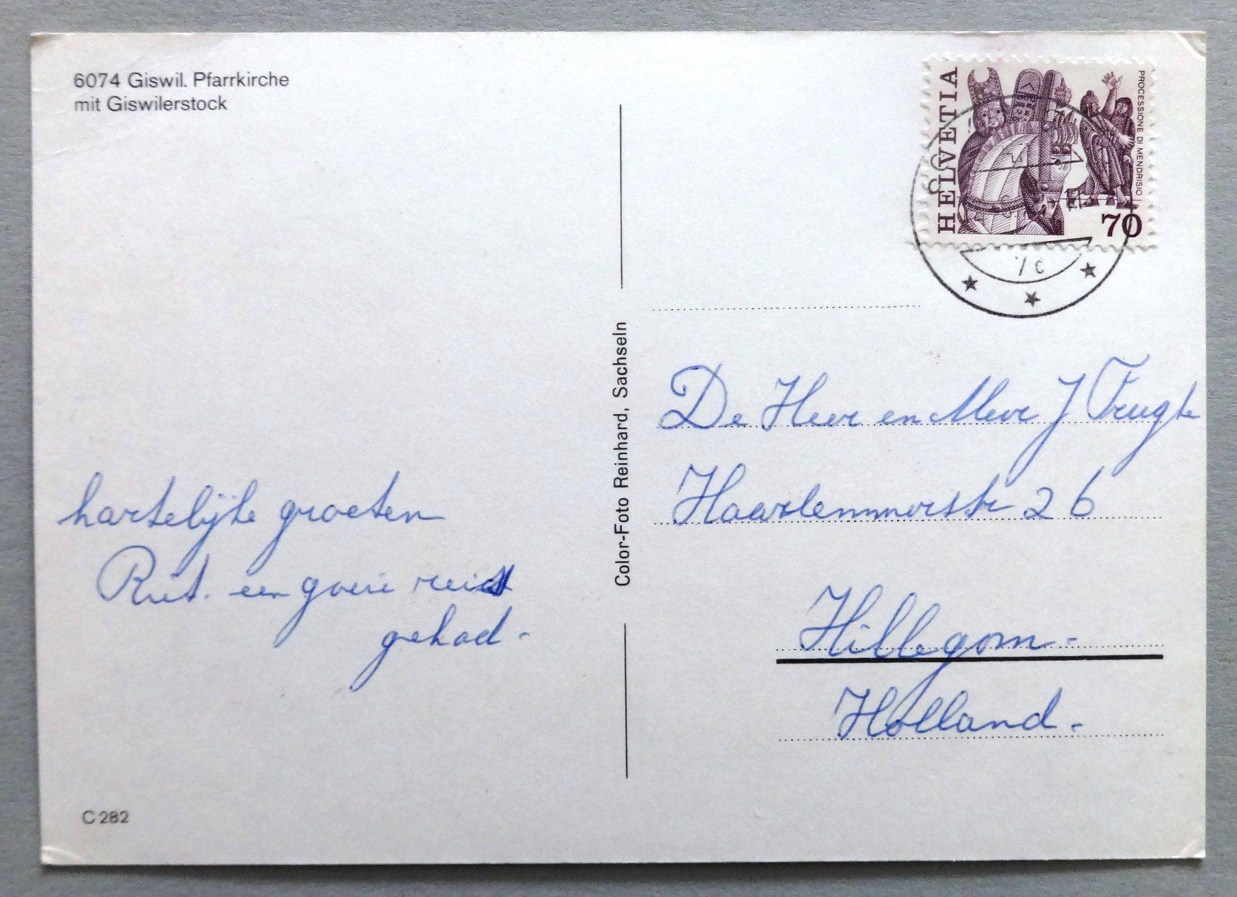 Ansichtskarten: Giswil, Pfarrkirche – Defekt aus Fétigny von Billy2miny 1