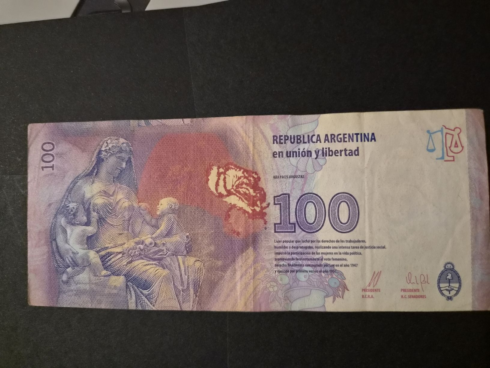 Banknoten: Argentine 2012 100 pesos P358c – Gebraucht aus Versoix von rucio 1