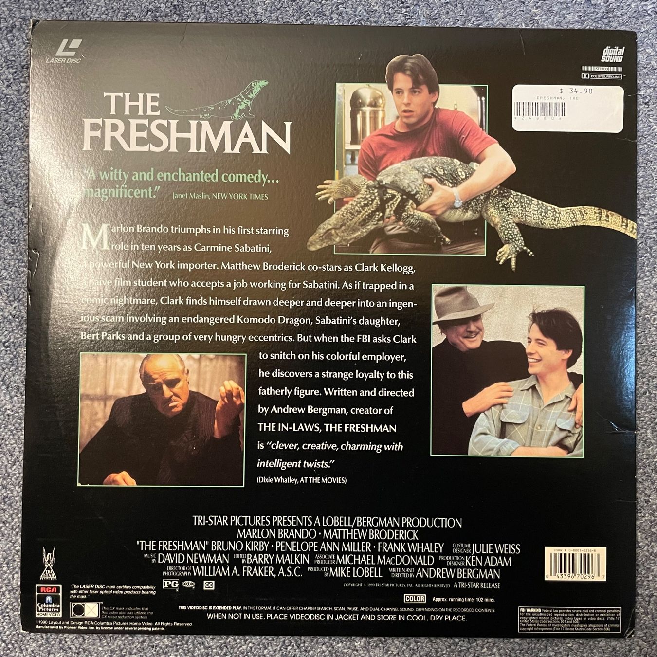 Alle DVDs: The Freshman - LASER DISC - Englisch Orig. – Gebraucht aus Stans von Brode 1