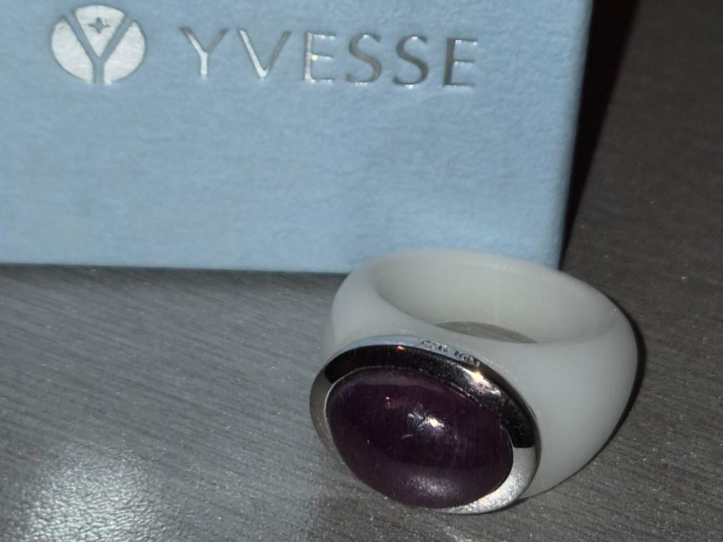 Ringe: YV Silber Ring Halbedelstein Amethist eingefasst in Corian – Neu (gemäss Beschreibung) aus Münchenbuchsee von babilibern 7