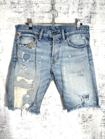 RALPH LAUREN DENIM & SUPPLY DISTRESSED DENIM SHORTS SZ: 30