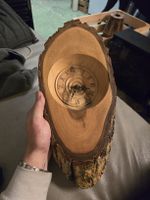 Holz-Wanduhr Baumscheibe Handarbeit (D)