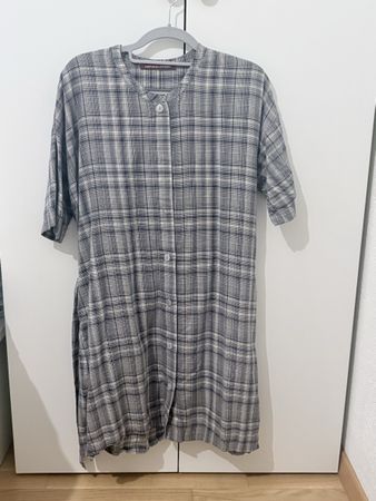 Comptoir des Cotonniers Plaid Dress Button Down Grey