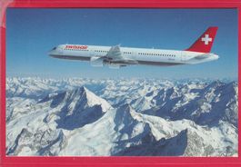 Swissair Airbus A321-111 Postkarte über den Alpen