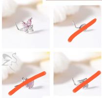 Schöner Nasenpiercing Schmetterling rosa NEU