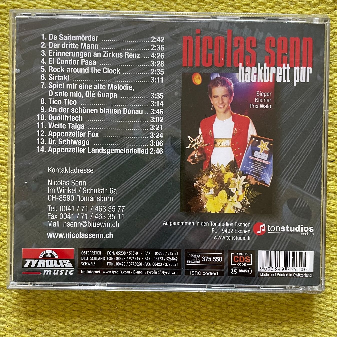 CD: NICOLAS SENN-MIT UNTERSCHRIFT HACKBRETT PUR – Usato da Rorschacherberg venduto da CD-Roli 1