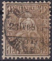 Sitzende Helvetia "1Fr.", Nr.36b, SBK 800.-+++