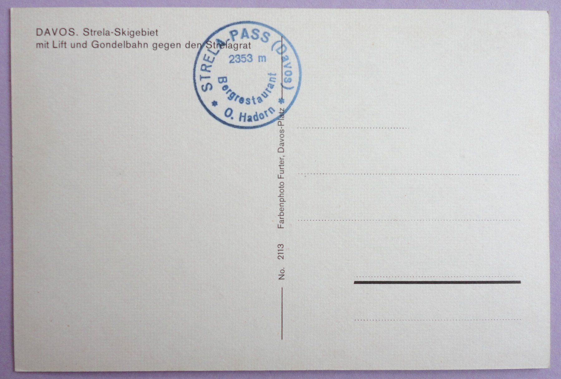Cartoline postali: Davos, Strela-Skigebiet – Usato da Fétigny venduto da Billy2miny 1