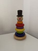 Stapelspielzeug Clown aus Holz bunt gebrauchter Zustand