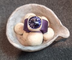 Ring Damen lila Strass Stein Innendurchmesser 2 cm neuwertig