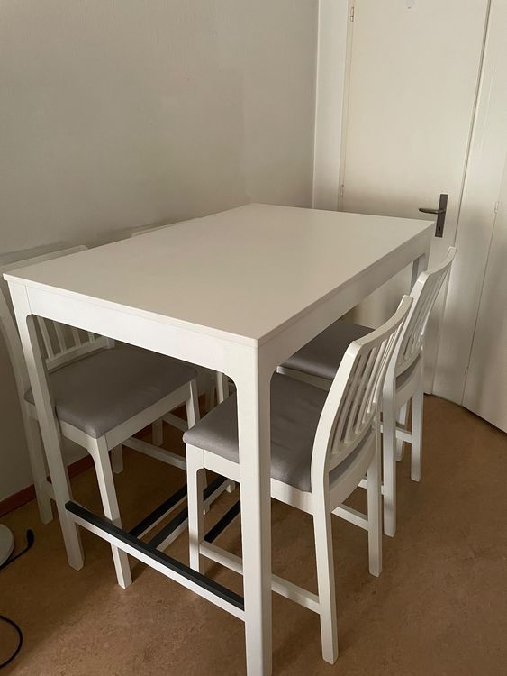 Ikea EKEDALEN Bartisch Weiss mit 4 Stühlen Kaufen auf Ricardo