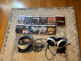 PlayStation VR2  PS5 + Ladestation mit 11 Spielen gebraucht
