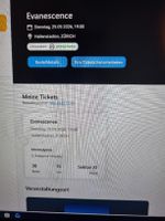1x Evanescence Sitzplatz Ticket