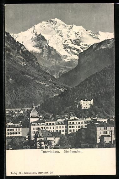 Cartes postales: Interlaken, Teilansicht des Ortes mit Ju – D'occasion à Berlin par bartko-reher