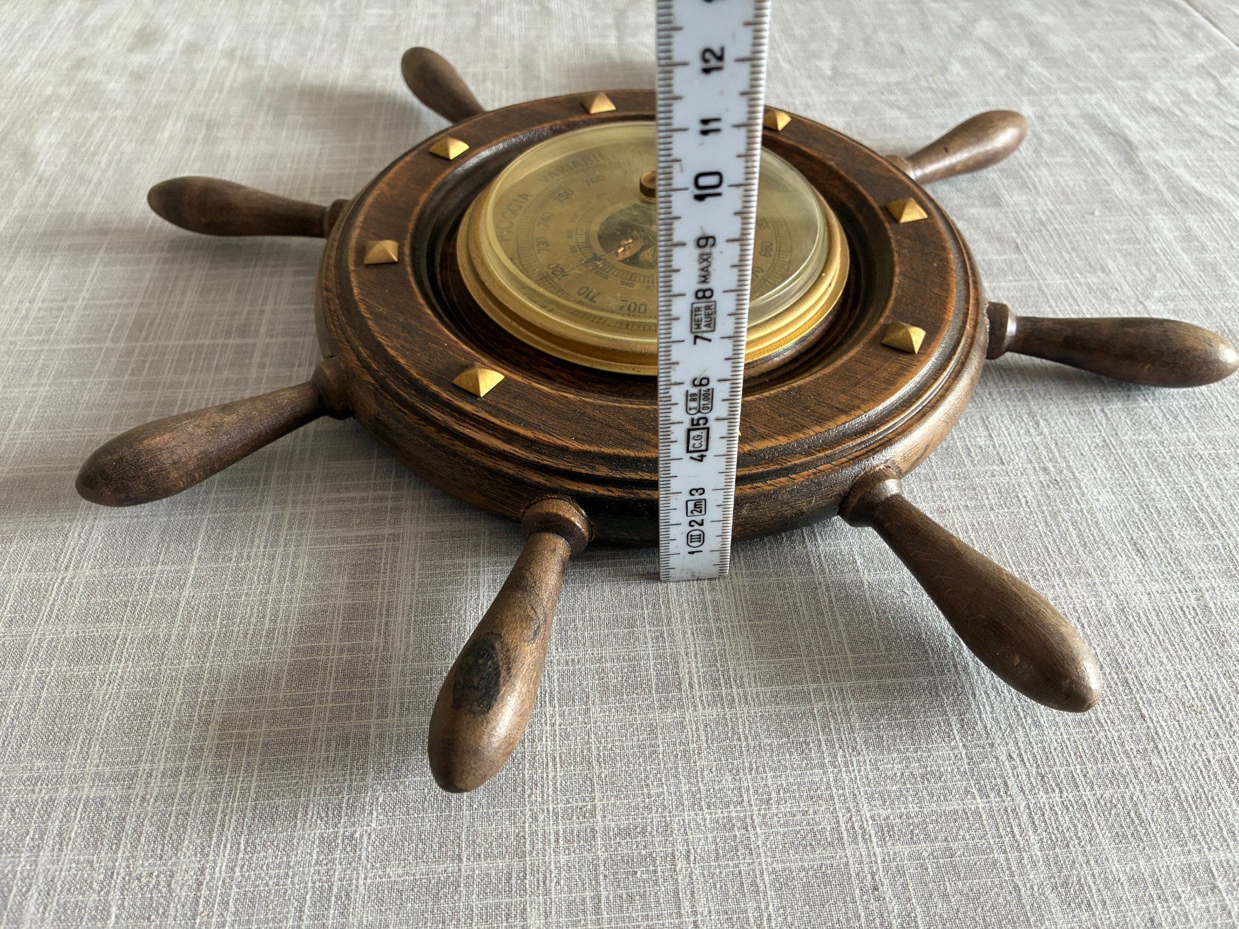 Altri elettrodomestici e apparecchi d’epoca: Schiffsrad-Barometer aus Holz, Ø 30cm – Difettoso da Biberist venduto da longimanus3 5
