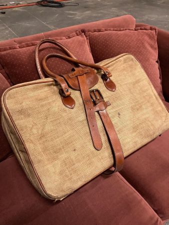 Vintage / Retro Reisetasche aus Leinen