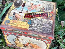 Harlemer Oel Blechdose boite ancienne Medicament Apotheke
