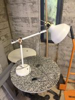 Schreibtischlampe weiss Messing guter Zustand