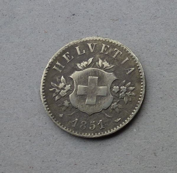 Alle Münzen: ++ 20 Rappen 1851 – Gebraucht aus Walkringen von Casablanca777