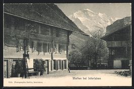 AK Matten, Strassenpartie mit Bergblick
