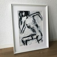 Nude Art Black White Frau Body Gestik Akt Moderne Kunst