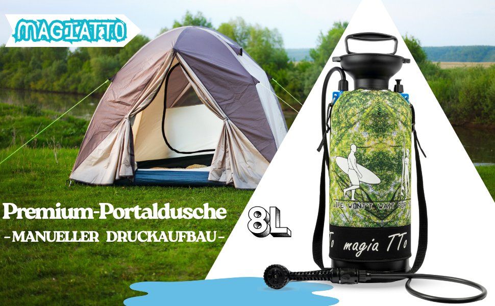 Duschen: Tragbare Campingdusche 8l mit Handpumpe – Neu und originalverpackt aus Root von raffi.95