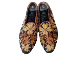 Antike Point Stitch Loafer Schuhe shoes um 1900 Kelim Gr.44