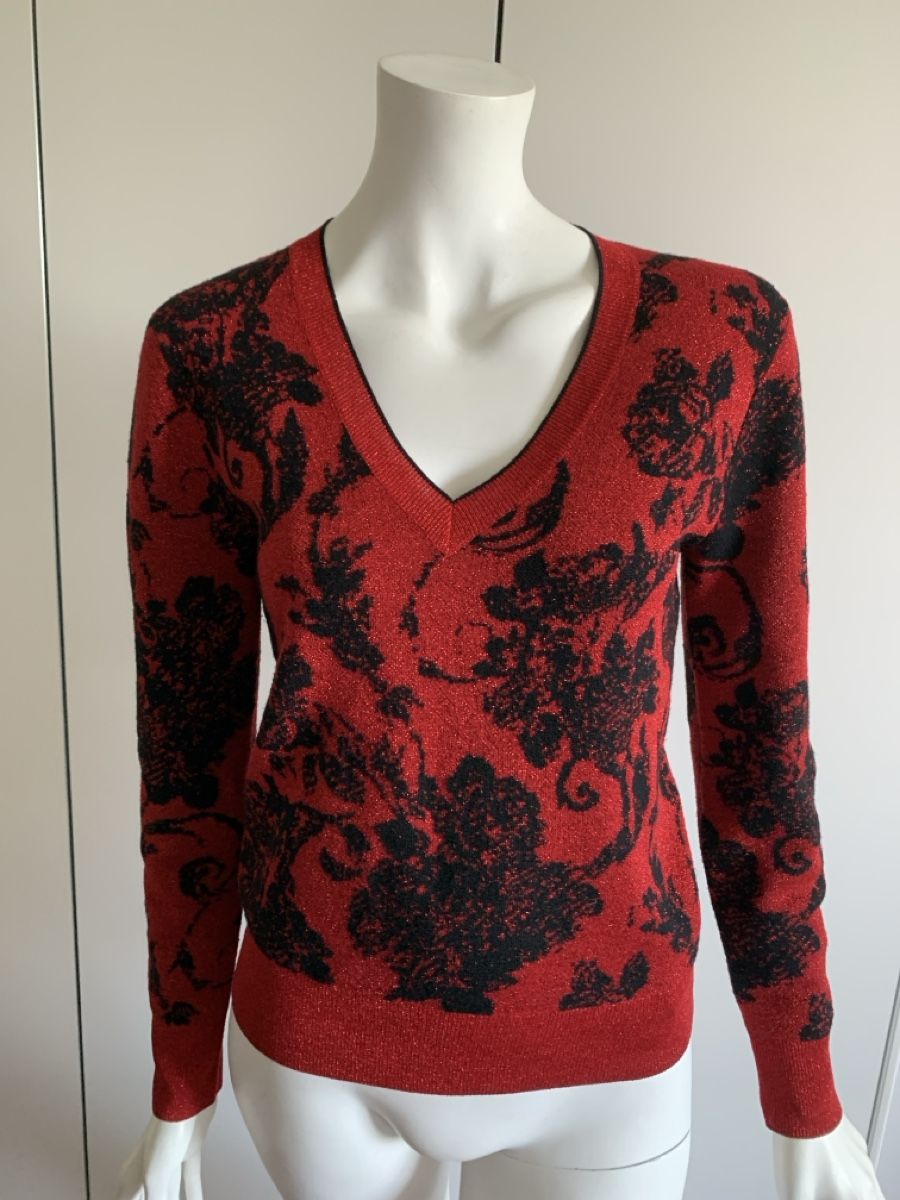 Dries Van Noten Maglioni & Felpe: Dries van Noten: Exklusiver Pullover, Rot/Schwarz, NP 700, S – Nuovo (secondo la descrizione) da Luzern venduto da designluzern