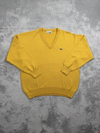 Chemise Lacoste Pullover gelb V-Ausschnitt Grösse 6