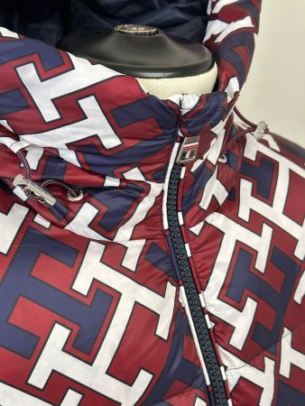 Daunenjacke Tommy Hilfiger Neu, L, Logodruck multicolor