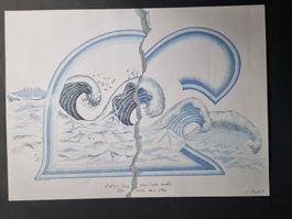 KÜNSTLER ? UNLESERLICH SIGNIERT LITHOGRAPHIE SIGNIERT