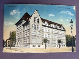 Alte Ansichtskarte Winterthur Geissefeld Schulhaus 1921