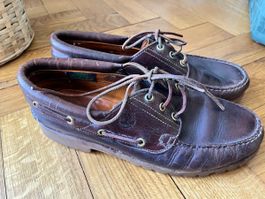 Timberland Brown Leather Vibram Sole Boat Shoes Size 10M