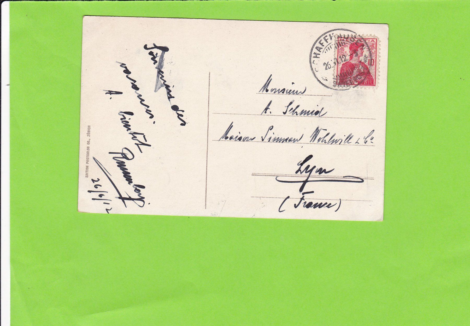 Cartoline postali: Rheinfall--1912 – Usato da St. Peterzell venduto da neckertal 1