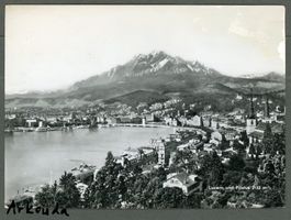 AK sw Luzern LU Nationalquai,Landungsbrücken,Bahnhof ≈ 1961