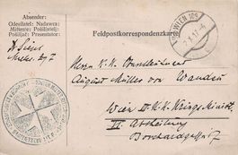 WK I - Feldpostkorrespondenzkarte Sänitätszug Malteser