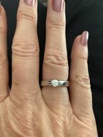 Damen Solitärring rhodiniert mit Zirkonia 