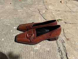 Braune Leder Loafers Gr. 38