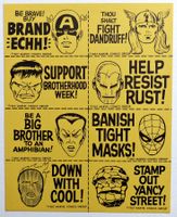 1967 MMMS STICKER SHEET MARVEL MARVELMANIA SOCIETY FUN CLUB