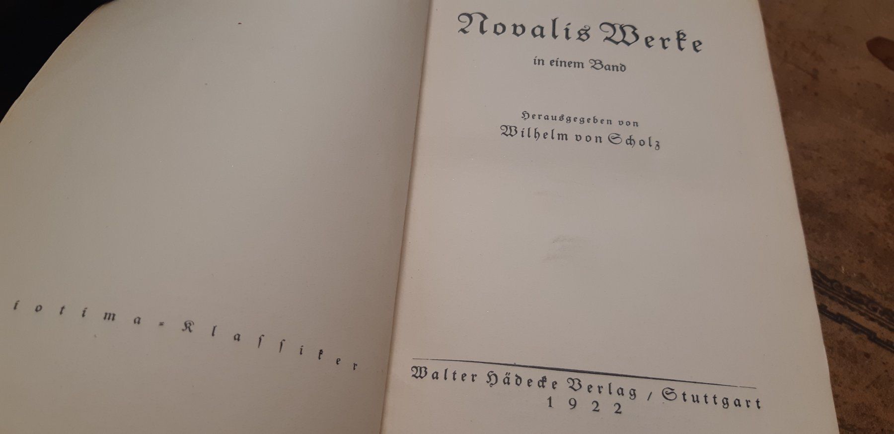 Libri: Novalis Werke in einem Band – Usato da Stetten AG venduto da Brissago25 1