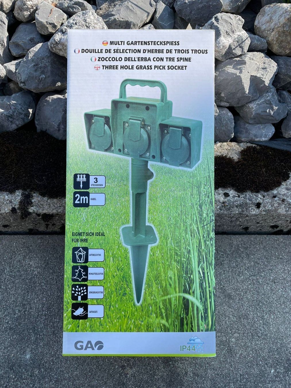 Spine: Multi Gartenspiess Stromsteckleiste 3er – Nuovo e nell'imballaggio originale da Wängi venduto da LiqKojote
