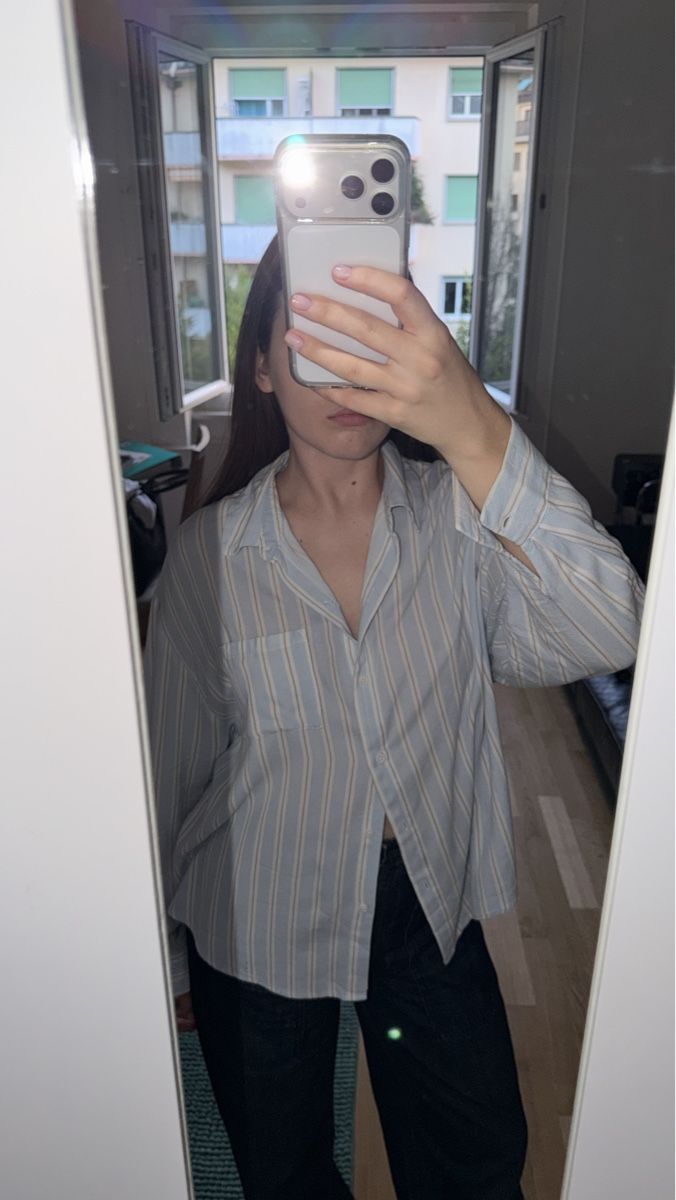 Camicette: STRIPED BUTTON-UP BLOUSE – Nuovo (secondo la descrizione) da Genève venduto da yav_9r9f 1