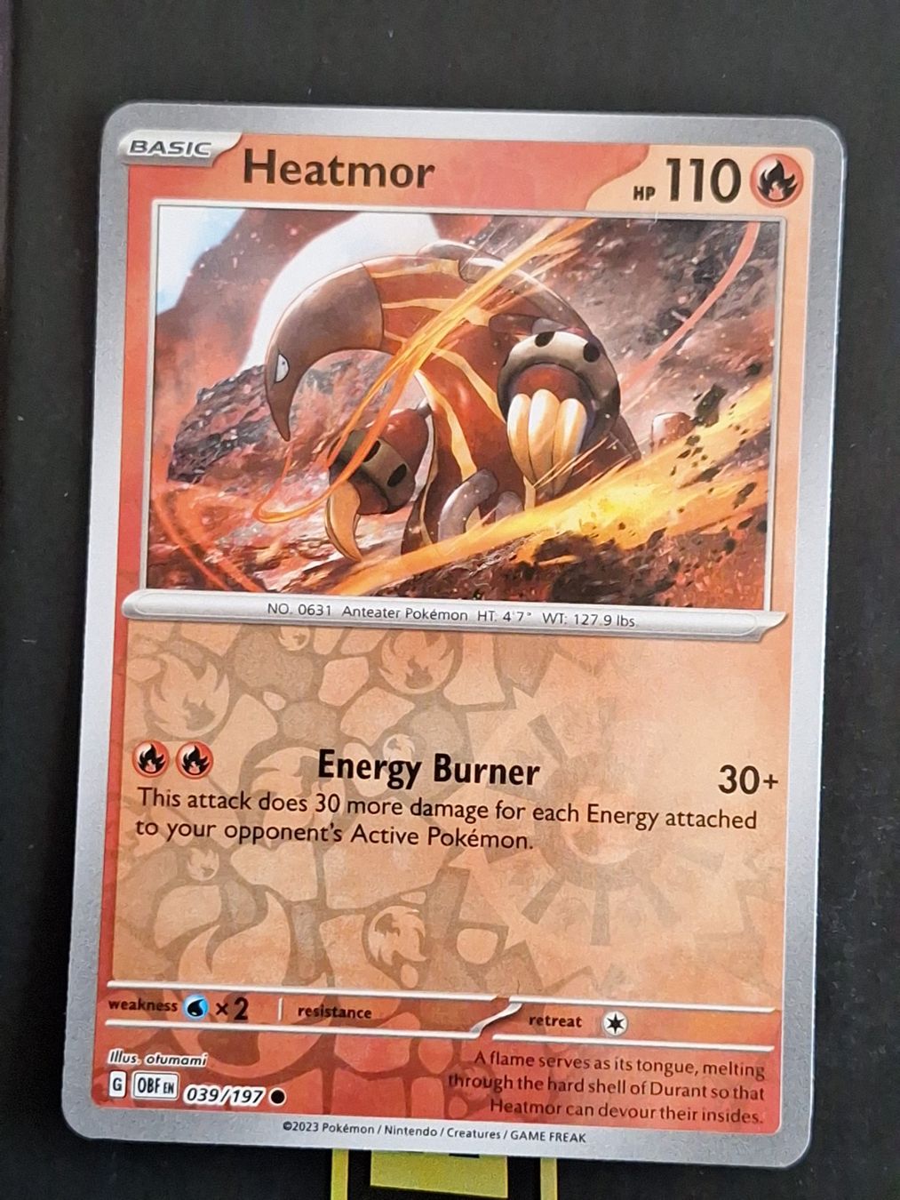 Pokémon Carte collezionabili: Heatmor - Pokemon Reverse Holo Obsidian Flames – Usato da Altstätten SG venduto da GGsGameshop