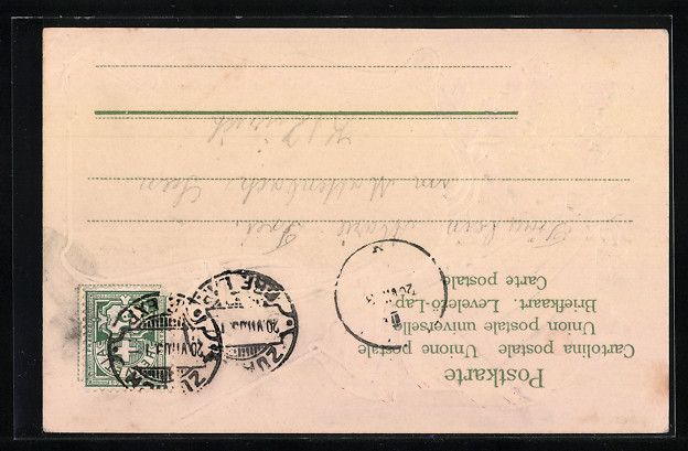 Cartes postales: Präge-AK Zürich, Post u. Stadthaus mit – D'occasion à Berlin par bartko-reher 1