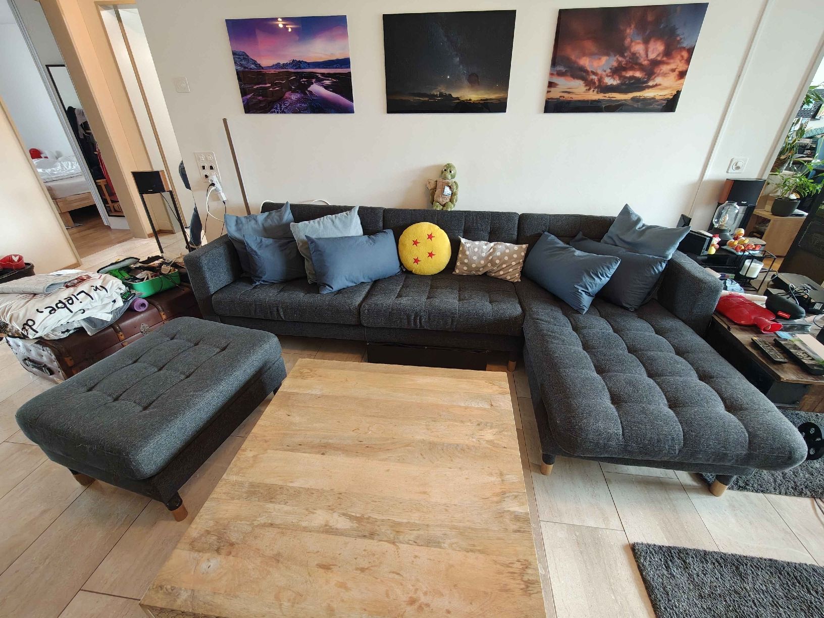 Ikea Sofas: Landskrona Sofa mit Hocker anthrazit gebrauchter Zustand – Gebraucht aus Dübendorf von Apate