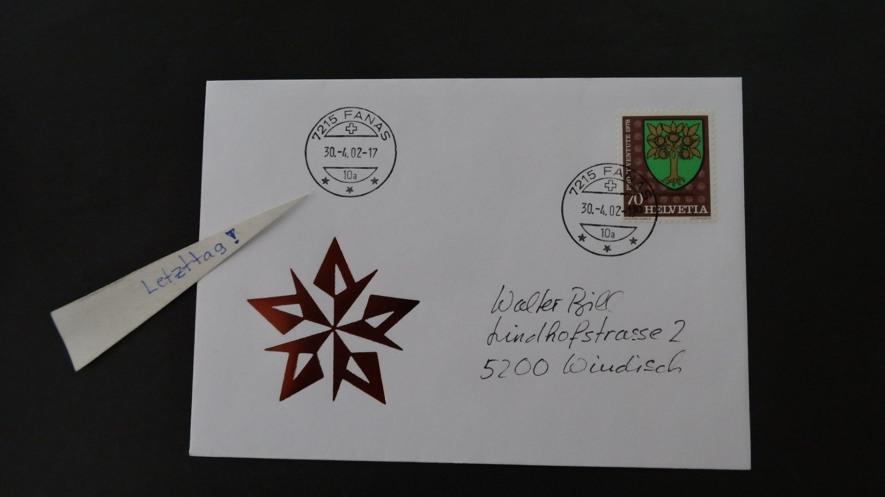 Tutti i francobolli: FANAS/GR Letzttag selten !!  30.4.02   1 – Usato da Anwil venduto da C-DAIHA
